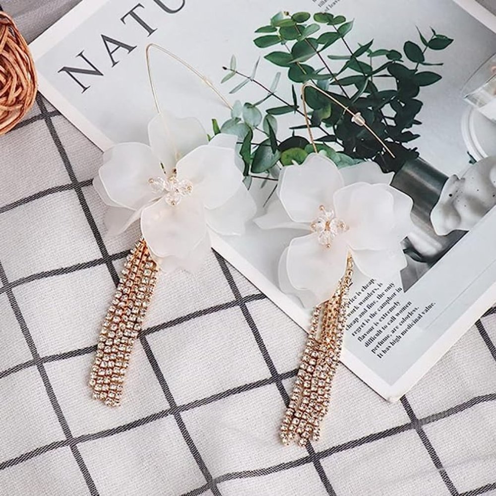 ♥Anthro Crystal Petal Earrings ♥ - Picture 5 of 5